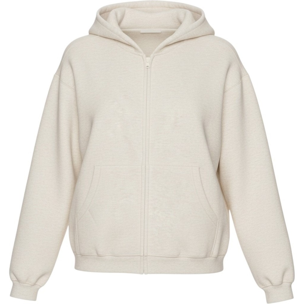 Skims Cotton Fleece Classic Zip Up Hoodie Oatmeal Heather ZU-ZUP-8366W Medium